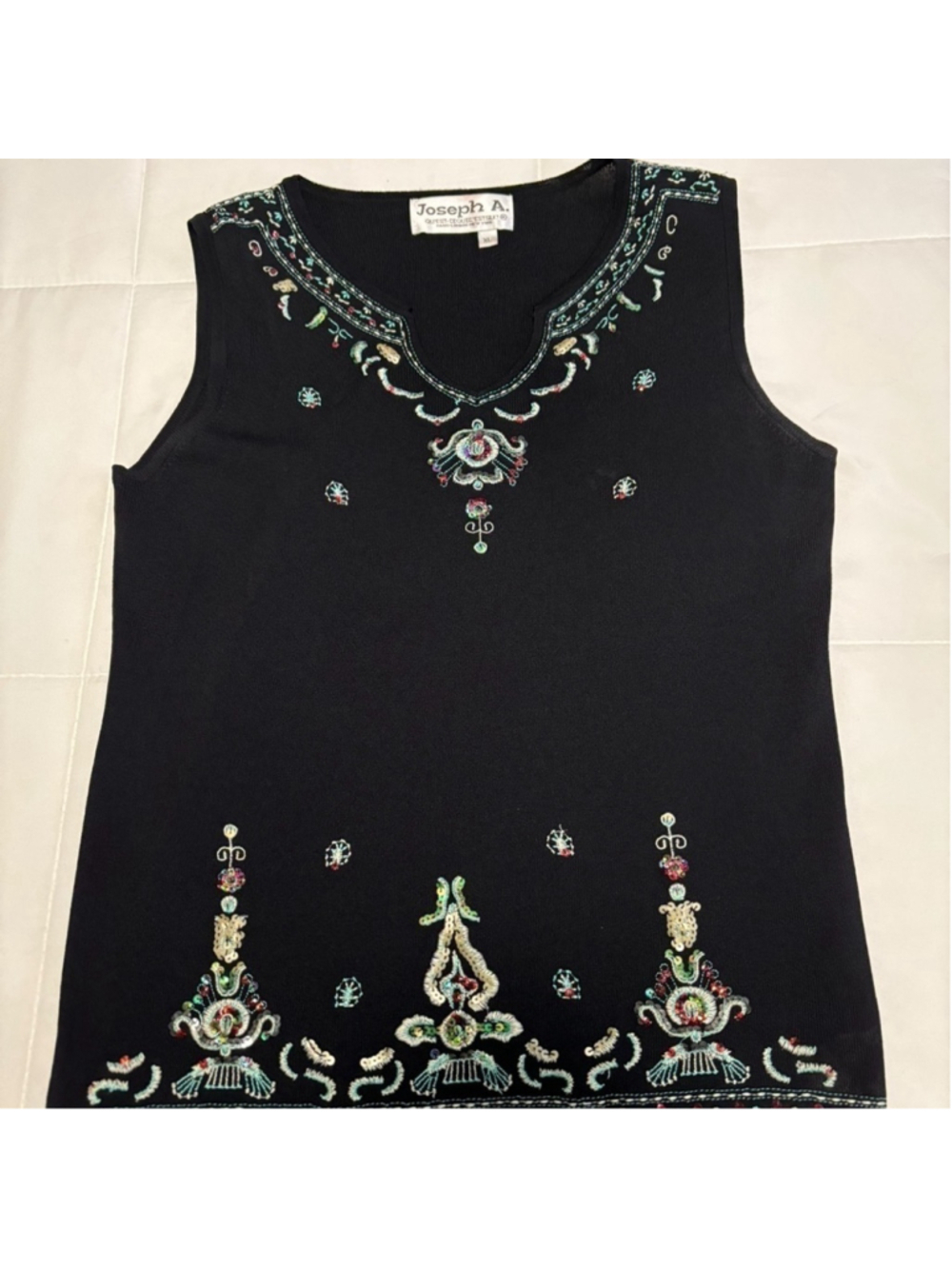 VINTAGE JOSEPH A INTRICATELY DESIGNED BLACK TOP RARE FIND CLASSICALLY DONE BLING - Picture 9 of 9